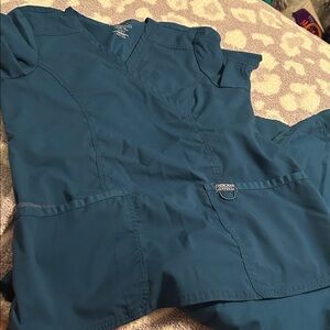 Cherokee Workwear Teal Scrub Top